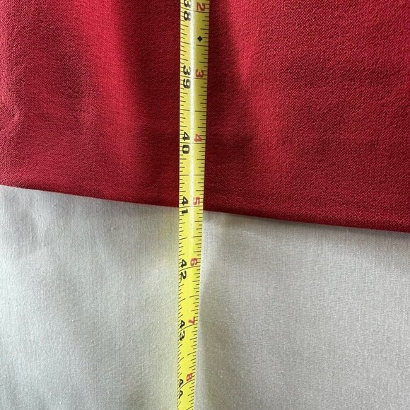 Adrianna Papell Dress Sz 6 Crepe Sheath Drape Pleated Square Neck Cap Sleeve Red - Picture 11 of 11